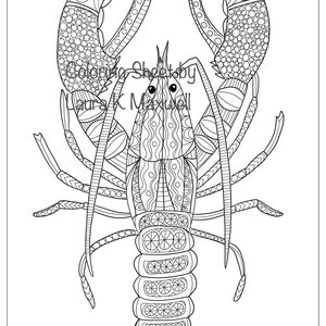 Lobster Coloring Page for Adults and Kids / Lobster Coloring Sheet / Lobster Doodle / Ocean Life Coloring Page / Doodle Coloring Sheet image 2