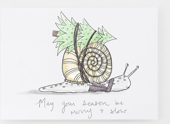 Sea Card Teardrop Snail Small Greeting Card Shell Card Snail Card Ocean Card Blank Card Any Occasion Orange Shell Card Orange Card