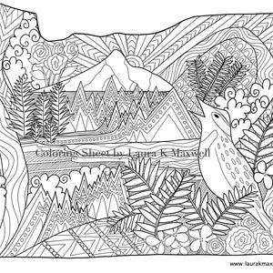 Oregon Coloring Sheet for Adults and Kids 11x8.5 / Oregon Coloring Page / Oregon Map / Instant Download / Printable Activity image 2
