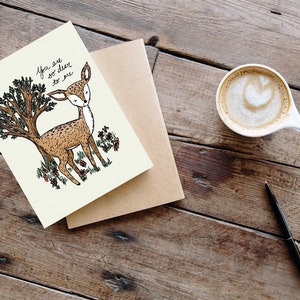 You Are so Dear to Me Greeting Card / Blank Note Card / Cute Animal Greeting Card / Valentine's Day Card / Fawn Card / Deer Card image 3