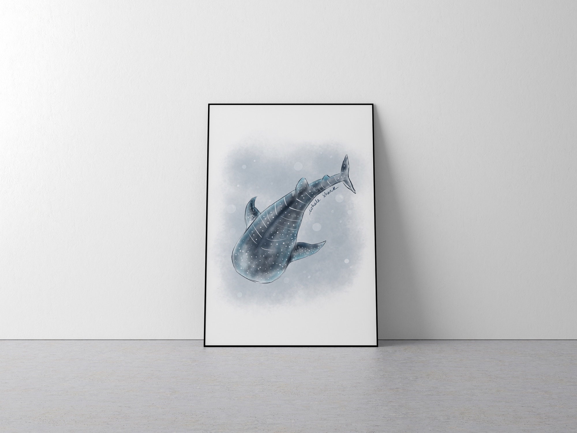 Whale Shark Watercolor Art Print, Ocean Nursery Decor - Etsy