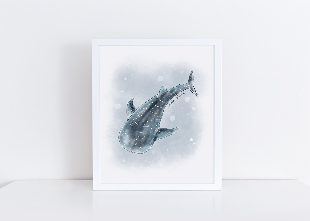 Whale Shark Watercolor Art Print, Ocean Nursery Decor - Etsy