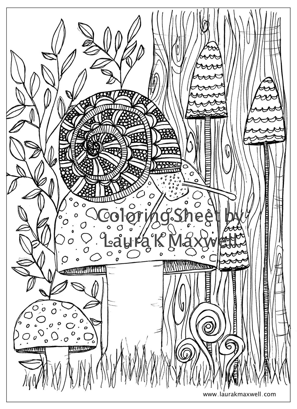Snail Coloring Sheet for Adults and Kids / Printable Coloring - Etsy