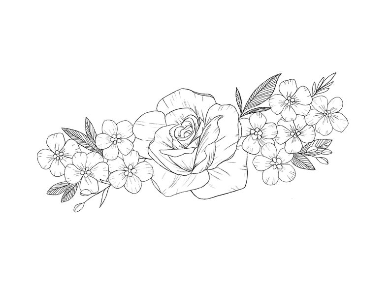 Custom Floral Tattoo Design Deposit / Botanical Tattoo Design / Birth Flower Tattoo image 10