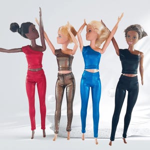 Metallic Spandex One Shoulder Top and Leggings Handmade to fit 11.5-inch Fashion Dolls-NEW COLORS