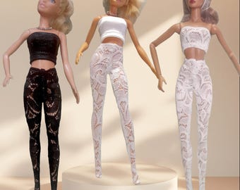 Medias de encaje para muñecas de moda de tamaño estándar 1/6: Medias elásticas de novia