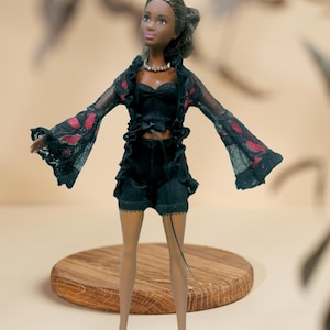 Handmade Gothic Lace Jacket Outfit: 1/6 Scale Fashion Doll Clothes