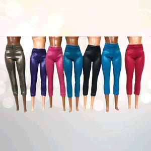 Handmade Shiny Spandex Doll Capris: 1/6 Scale Fashion Doll Tights
