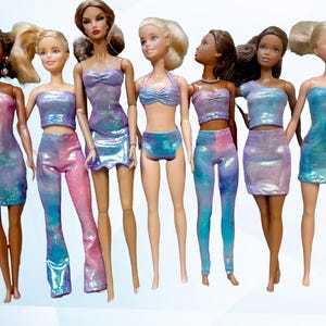 Cotton Candy Tie Dye Doll Outfit: Handmade 1/6 Scale Fashion