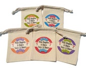 Bunco Set of 5 Muslin 4x6 Party Favor Bags What Happens At Bunco Stays At Bunco Goody Bag Prize Custom # Available Martini Dice Girls Night