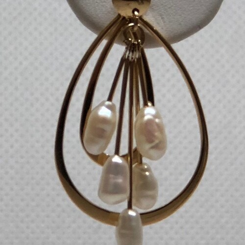 Vintage NABCO 14K Solid Gold Stud Earrings Freshwater Pearls | Authentic shops 14K Gold Earrings | Original NABCO Earrings