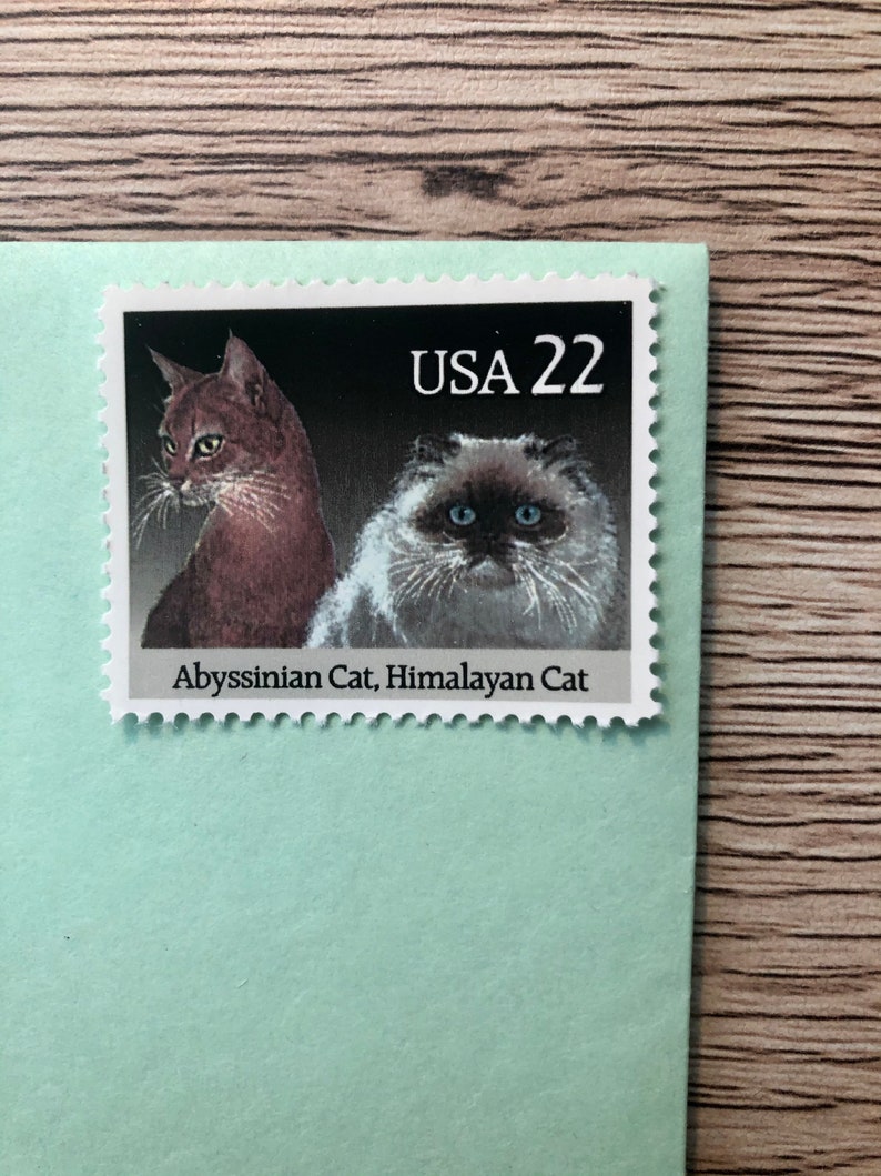 Set of four 22Cent USPS cat stamps featuring popular breeds Etsy