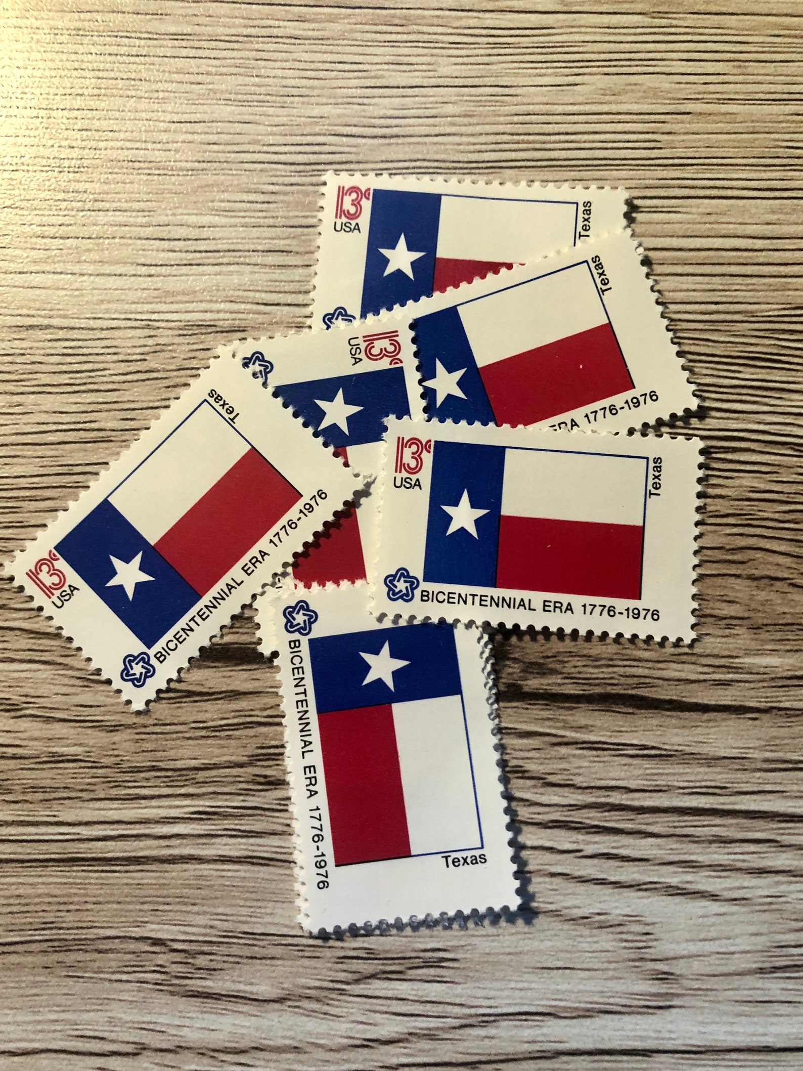 Texas Stamps Set of five unused 13cent Texas flag stamps Etsy