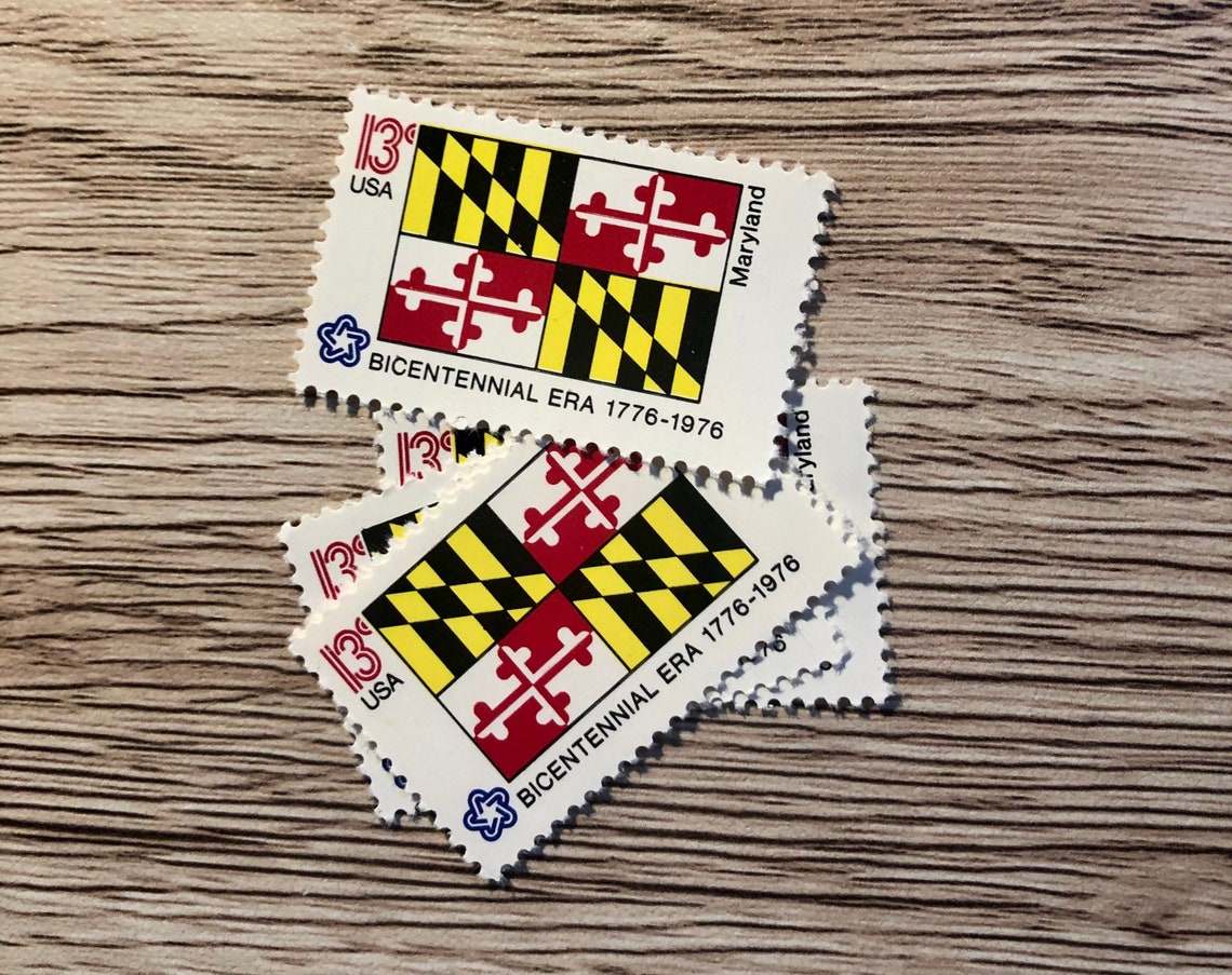 Maryland Stamps Set of five unused 13cent Maryland state Etsy