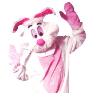 Pink Easter Bunny Fur Suit Costume