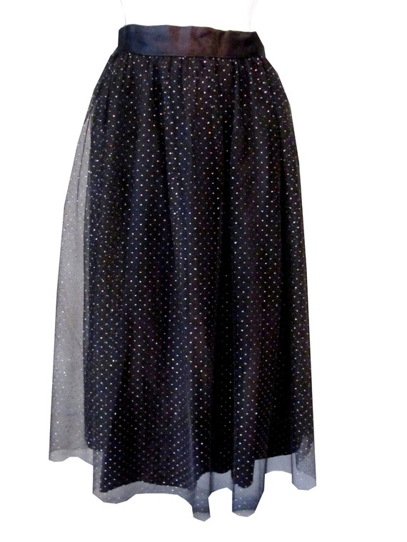 Black Glitter Net Petticoat Size Small - image 1