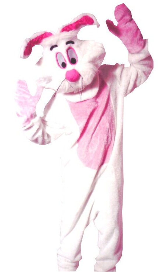 Pink Easter Bunny Fur Suit Costume - image 1