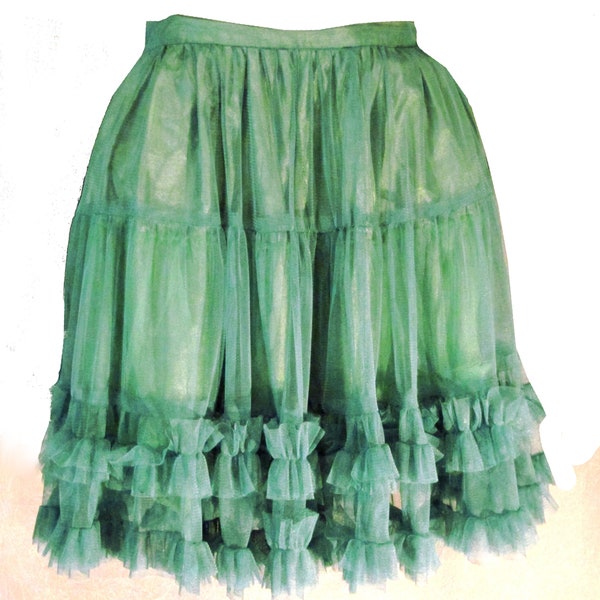 Green Chiffon Petticoat Skirt