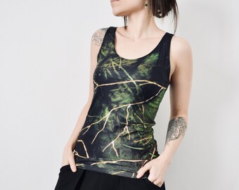 Elvish Yoga Tank Top / Elven Clothing / Pixie Clothing / Burning Man Clothing / Woodland Fairy Clothing / Larp Clothing / Muscle Tank Top