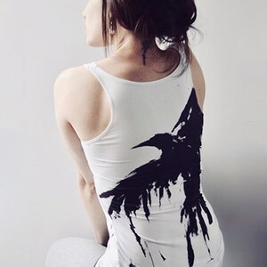 Crow Yoga Tank Top / Witch Clothing / Raven Muscle Tank / Pagan Clothing / Alternative Clothing / Burning Man Clothing Women / Goth Shirt image 6