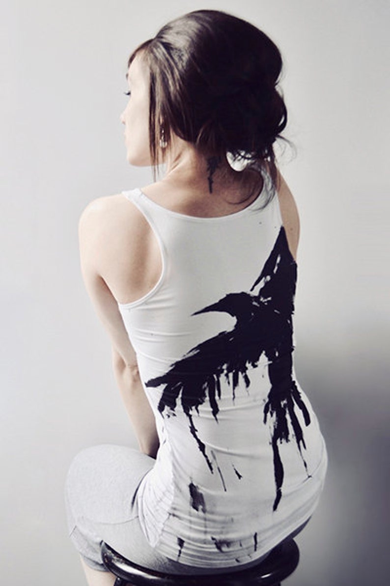 Crow Yoga Tank Top / Witch Clothing / Raven Muscle Tank / Pagan Clothing / Alternative Clothing / Burning Man Clothing Women / Goth Shirt image 6
