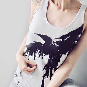 Crow Yoga Tank Top / Witch Clothing / Raven Muscle Tank / Pagan Clothing / Alternative Clothing / Burning Man Clothing Women / Goth Shirt image 5