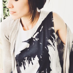Crow Yoga Tank Top / Witch Clothing / Raven Muscle Tank / Wiccan Clothing / Pagan Clothing / Burning Man Clothing Women / Goth Shirt