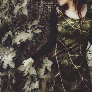 Elvish Dress / Elven Clothing / Pixie Clothing / Elf Dress / Woodland Fairy / Larp Clothing / Festival Dress / Green Flare Dress