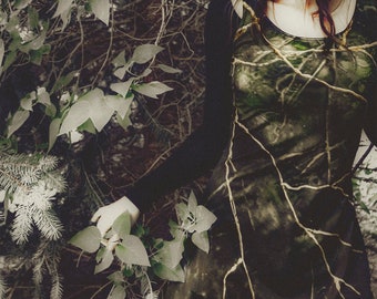Elvish Dress / Elven Clothing / Pixie Clothing / Elf Dress / Woodland Fairy / Larp Clothing / Festival Dress / Green Flare Dress
