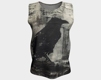 Raven Yoga Tank Top / Witch Clothing / Raven Muscle Tank / Wiccan Clothing / Pagan Clothing /Burning Man Clothing Women / Goth Shirt