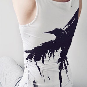 Crow Yoga Tank Top / Witch Clothing / Raven Muscle Tank / Pagan Clothing / Alternative Clothing / Burning Man Clothing Women / Goth Shirt image 4