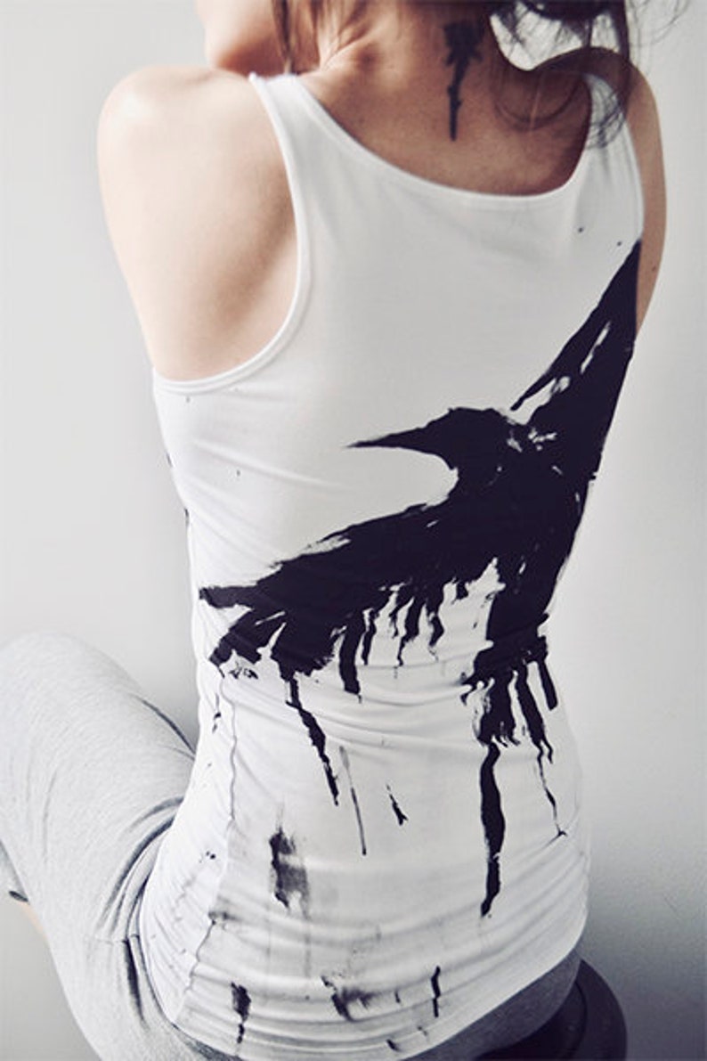 Crow Yoga Tank Top / Witch Clothing / Raven Muscle Tank / Pagan Clothing / Alternative Clothing / Burning Man Clothing Women / Goth Shirt image 4
