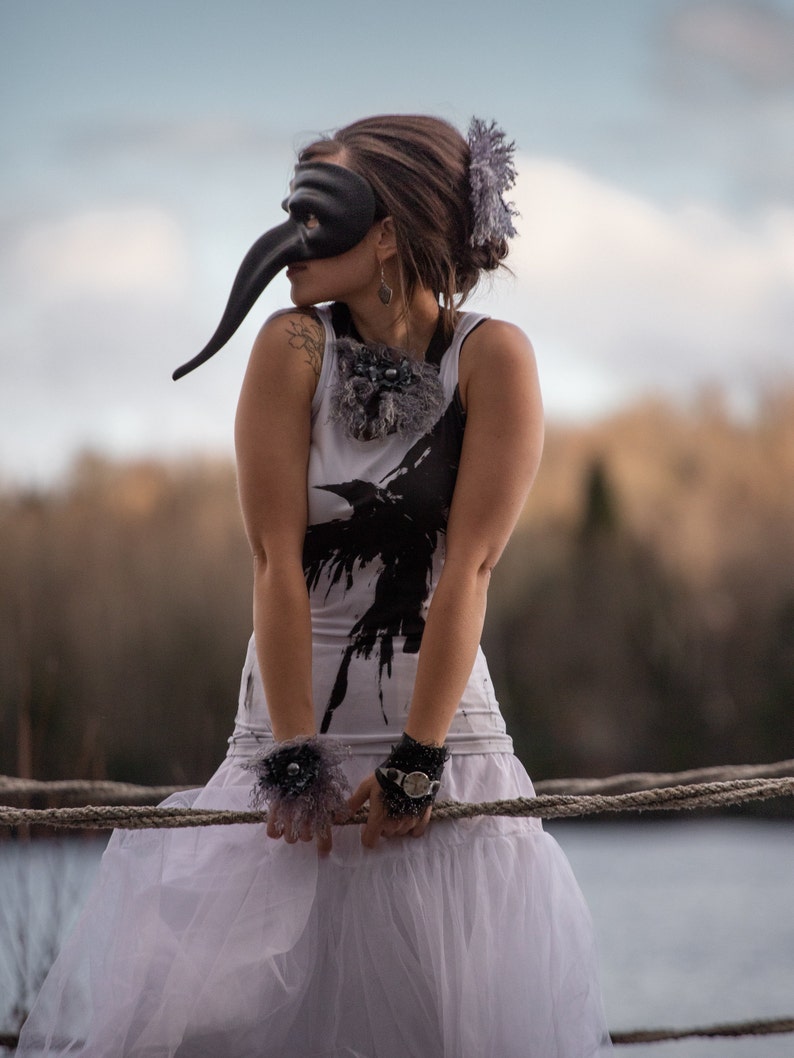 Crow Yoga Tank Top / Witch Clothing / Raven Muscle Tank / Pagan Clothing / Alternative Clothing / Burning Man Clothing Women / Goth Shirt image 2