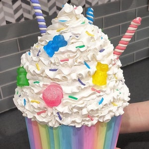 Giant Fake Cupcake, Jumbo Candyland Cupcake, Faux Cupcake, Fake Candy, Fake Cake, Fake Sprinkles, Fake Food, Prop Food, Decorative Food