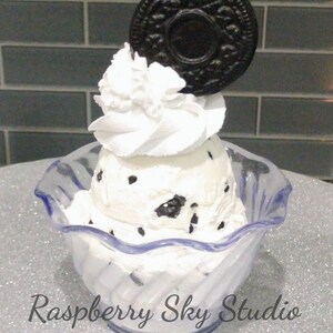 Fake Cookies and Cream Ice Cream,Fake Ice Cream Sundae, Faux Ice Cream,  Fake Food, Prop Food, Decorative Food