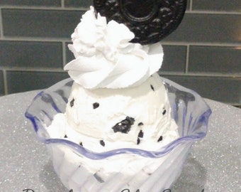 Fake Cookies and Cream Ice Cream,Fake Ice Cream Sundae, Faux Ice Cream,  Fake Food, Prop Food, Decorative Food