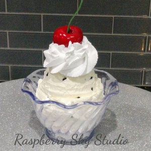 Fake Chocolate Chip Ice Cream,Fake Ice Cream Sundae, Faux Ice Cream,  Fake Food, Prop Food, Decorative Food