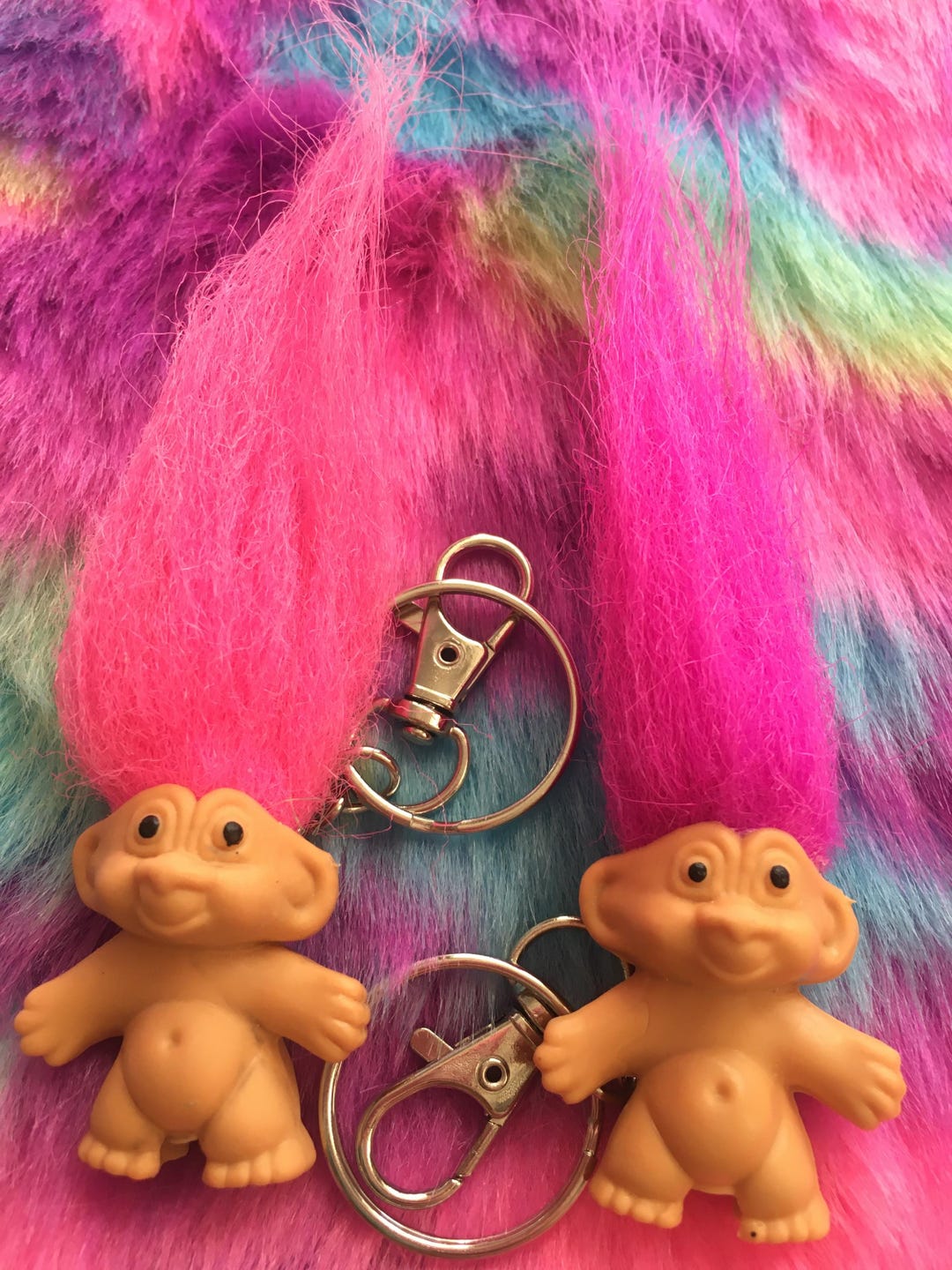 Kidcore Keychains 1980s Upcycled Troll Pencil Topper Kidcore Keychain Bag Charm - Etsy