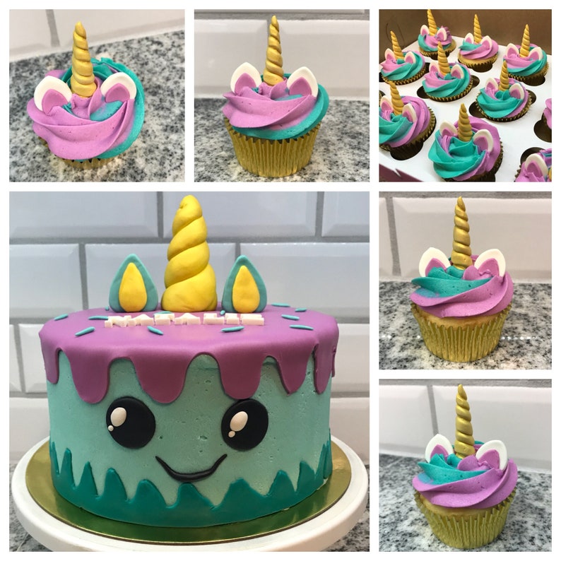 Unicorn Fondant Cupcake Toppers Unicorn Fondant Horns Etsy Unicorn Fondant Cupcake Toppers Unicorn Fondant Horns Etsy