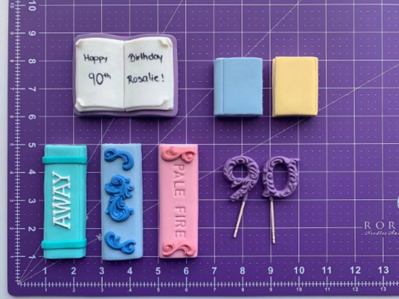 Books Fondant Books Cake Toppers Book Lover Cake Toppers Etsy