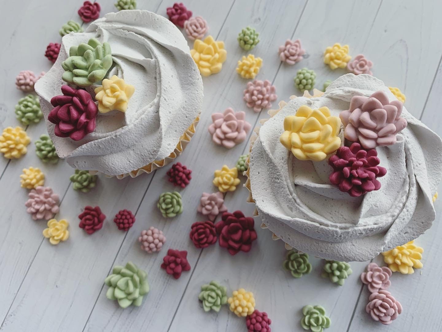 Tiny Succulents, Fondant Succulents Cake Cupcake Decoration Toppers, …