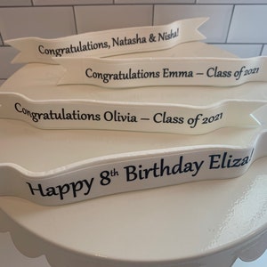 Banner, Ribbon, Fondant Cake Decoration Toppers, Banner Cake Topper, Fondant Ribbon Decoration, Celebration Cake Topper, Congrats