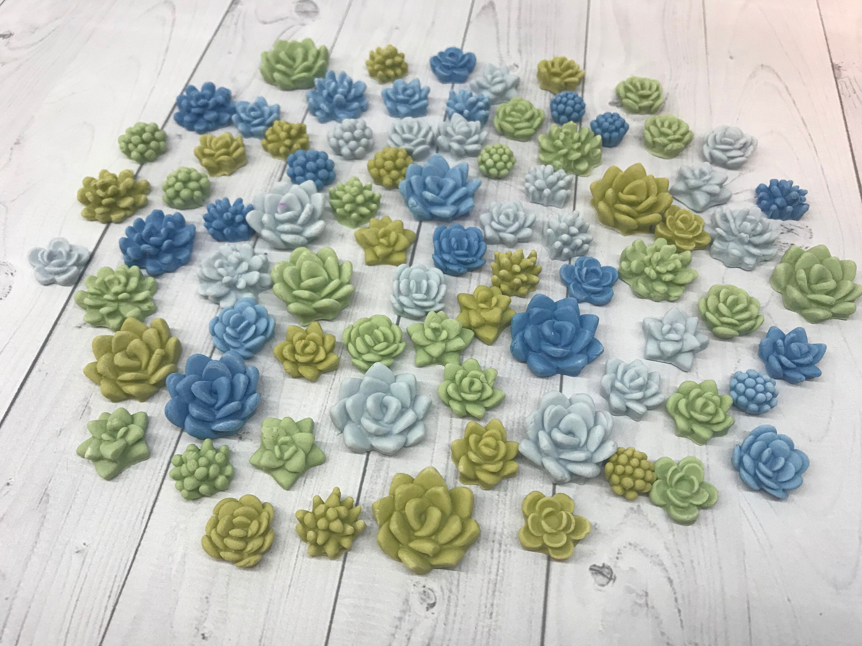 Tiny Succulents, Fondant Succulents Cake Cupcake Decoration Toppers, …