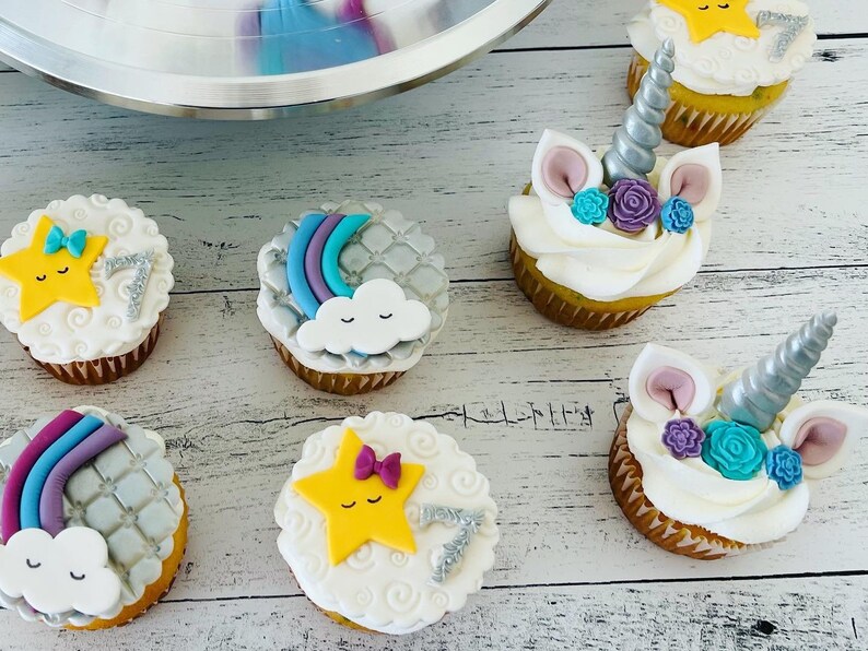 Unicorn Fondant Cupcake Toppers Unicorn Fondant Horns Etsy Unicorn Fondant Cupcake Toppers Unicorn Fondant Horns Etsy