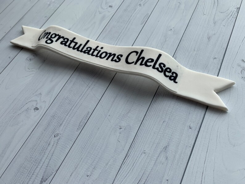 Ribbon Streamer Banner Fondant Cake Decoration Toppers Etsy
