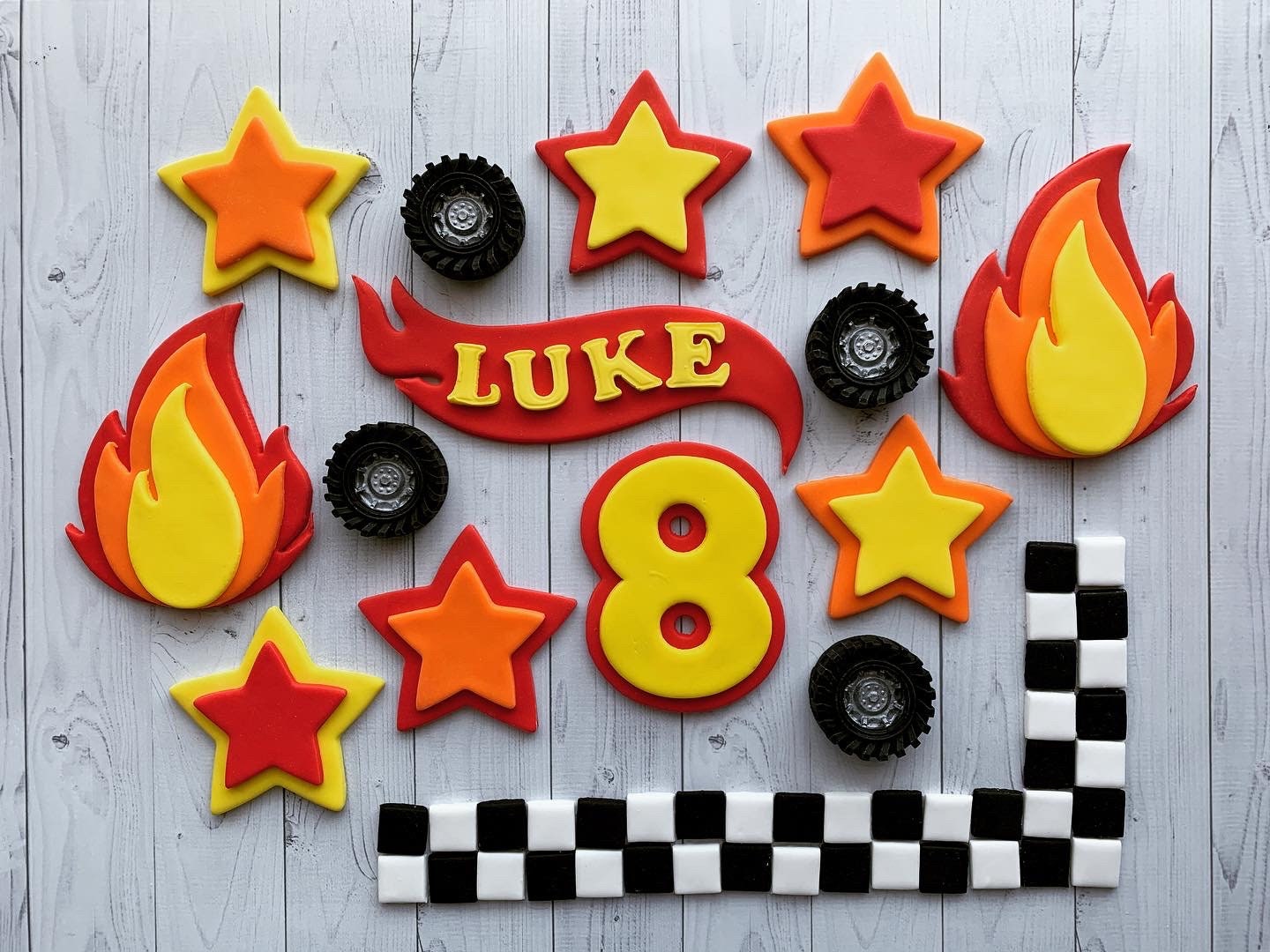 Race Car Fondant Cake Cupcake Decoration Toppers, Cake Decorating Kit…