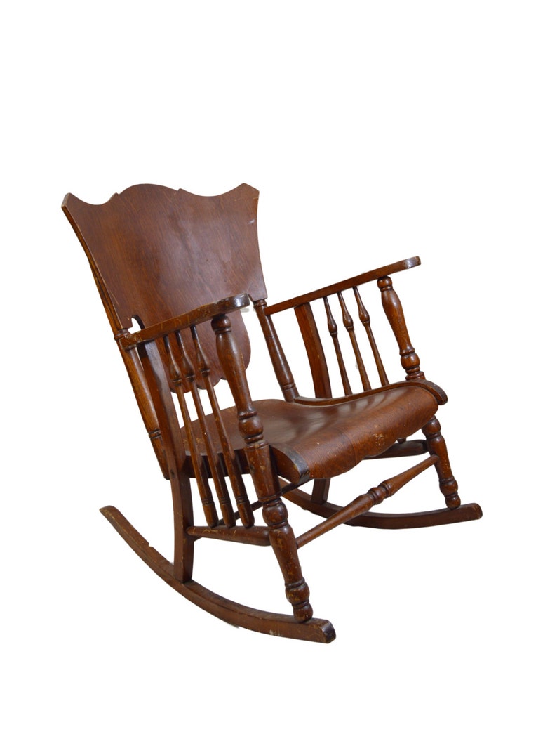 Antique Rocking Chair Bent Wood Rocker Rustic Rocker Nursery Etsy