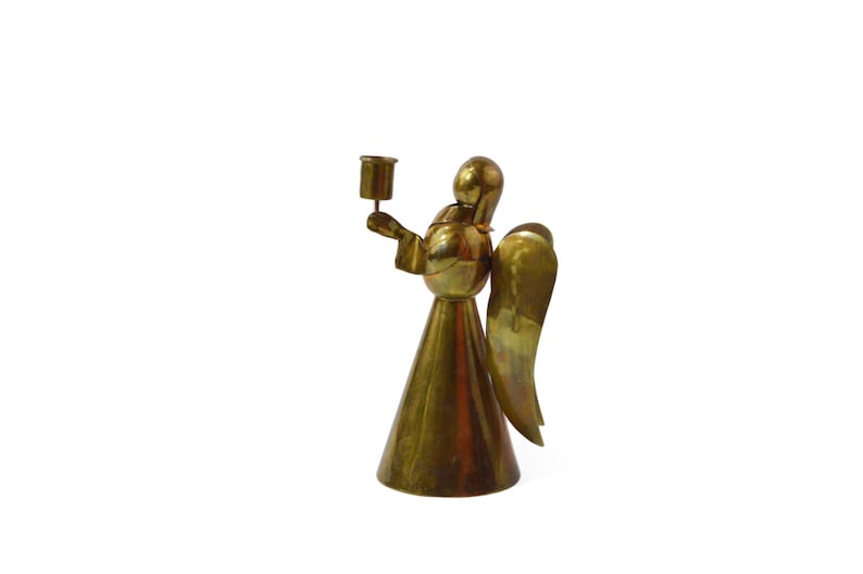 Angel Candle Holders Brass Tin Copper Candle Holder Angels Angel Candle Holders Candlestick Holder Christmas Candle Gift Idea Mid Century