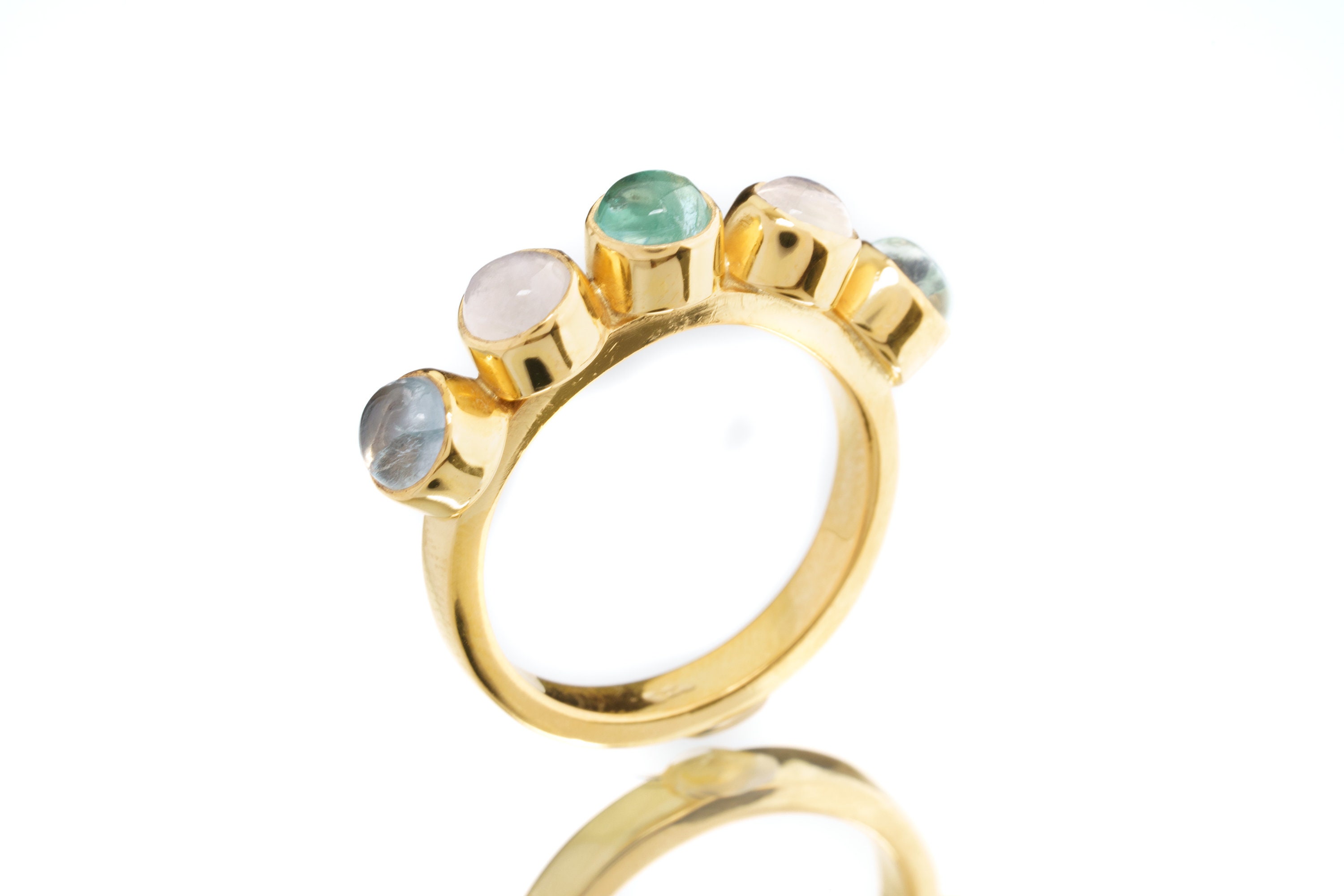 Smoky Quartz Stackable Ring Freeform Cut Gold Vermeil, Sizes 5-9 Smoky Quartz Stackable Ring Freeform Cut Gold Vermeil, Sizes 5-9