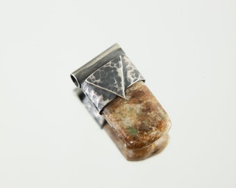 Himalayan Dravite Tourmaline Stack Pendant 925 Silver Brown Gem Crystal Necklace Root Chakra Grounding Gift